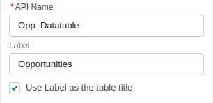 Data Table Configuration