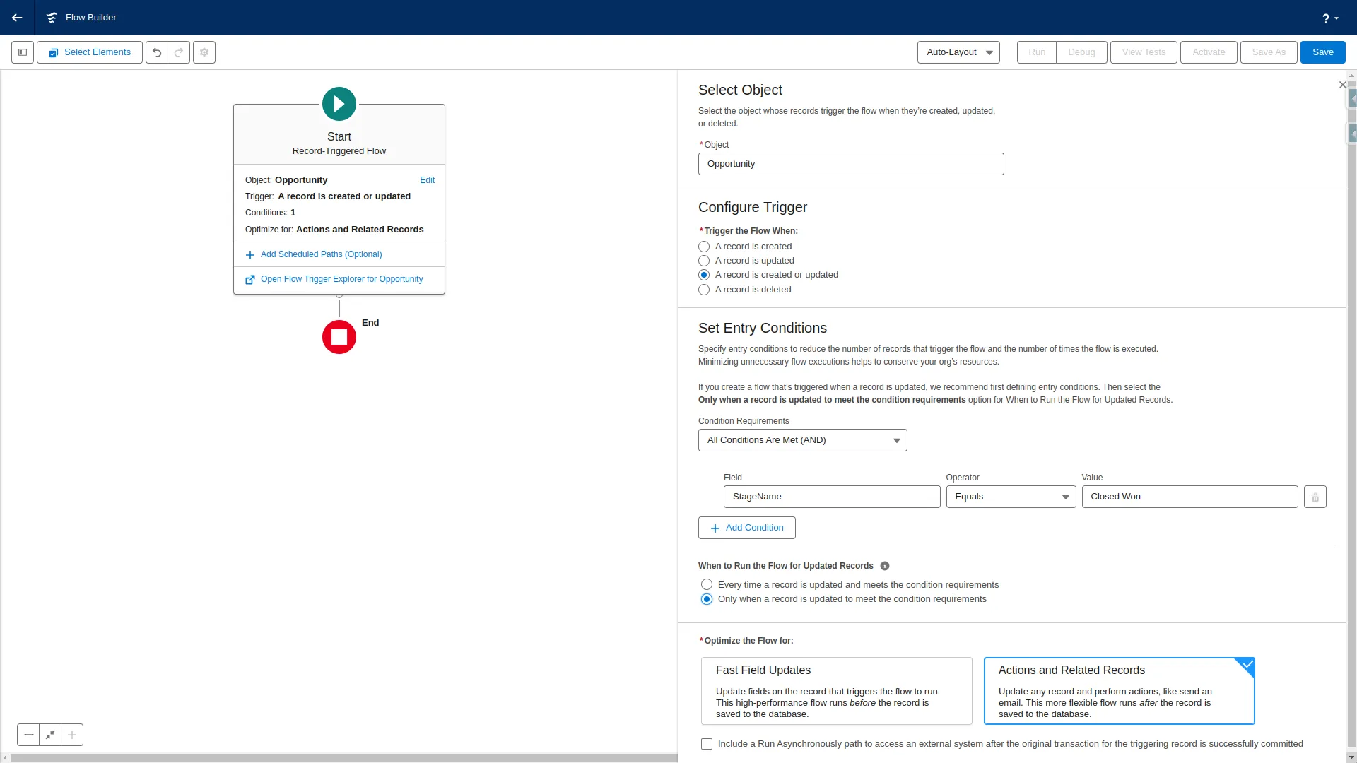 Initial Flow Configuration