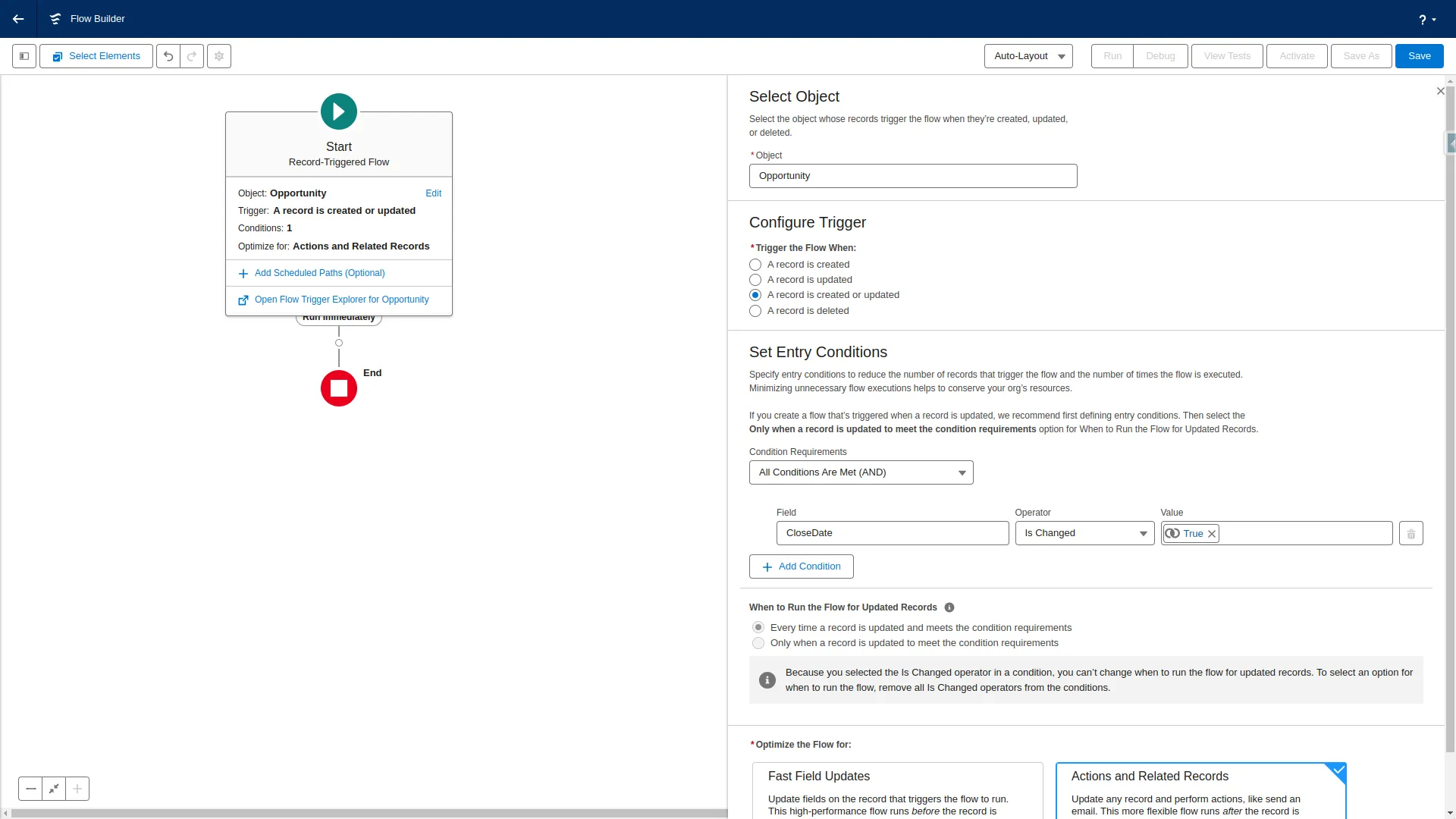 Flow Initial Configuration