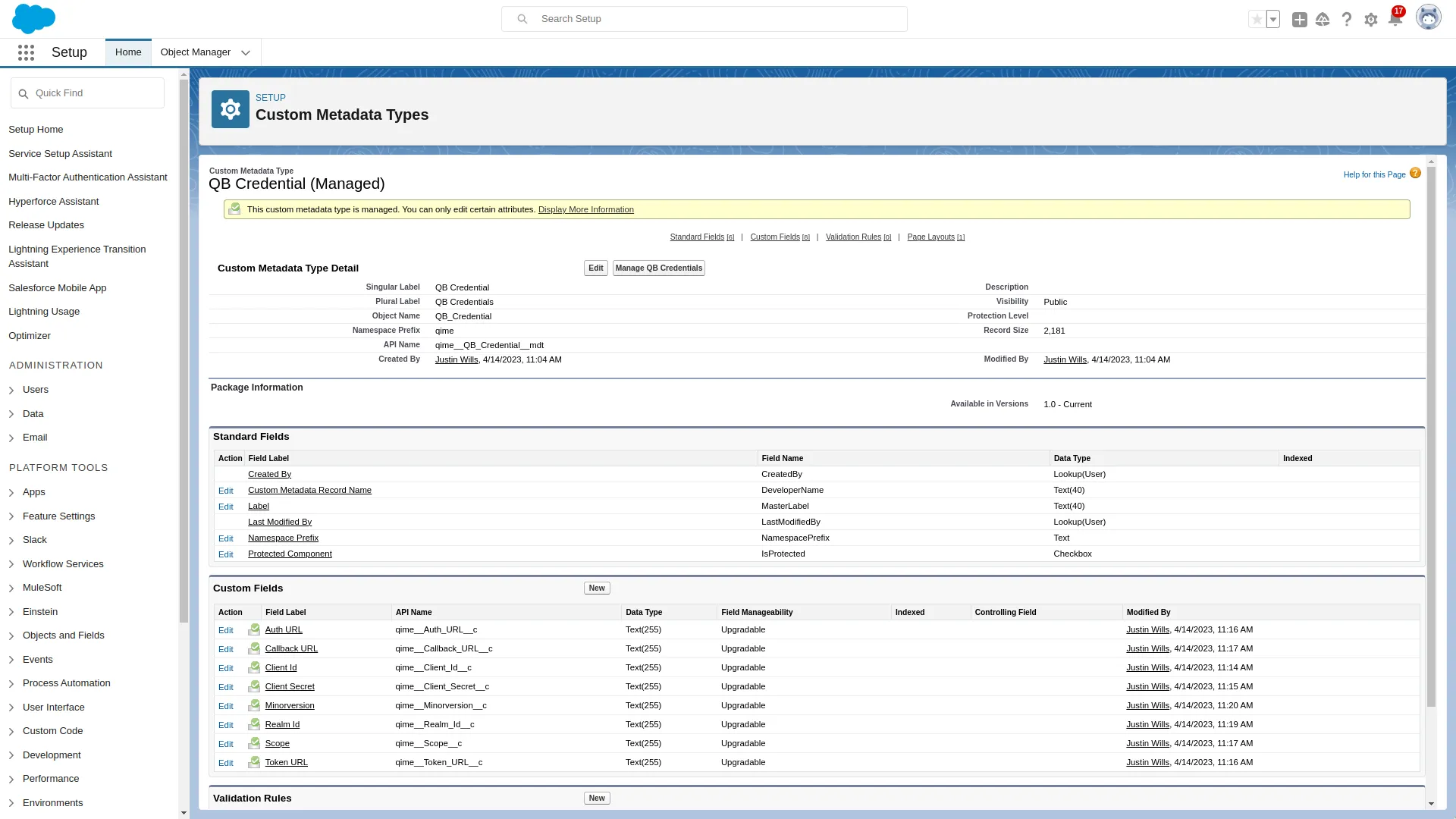 QIME Metadata