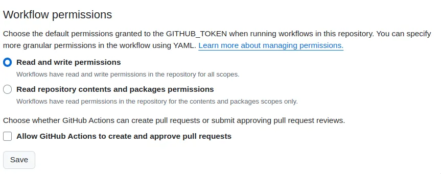 GitHub Workflow Permissions