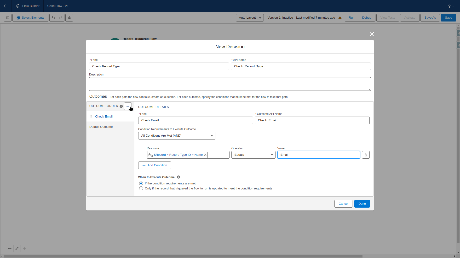 Decision element complete