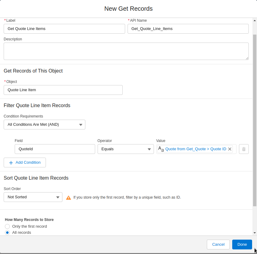 Get Quote Line Items