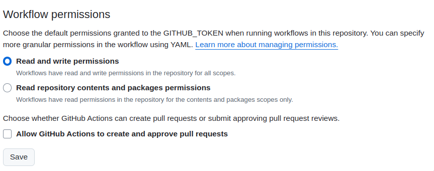 GitHub Workflow Permissions